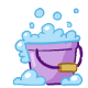 Monica Geller with cleaning bucket